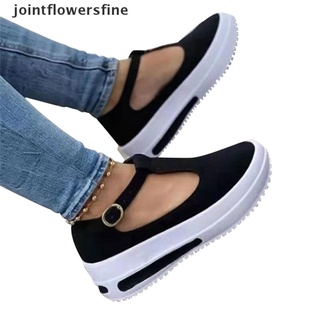 Jtff Sandalias Plataforma de tela elástica para mujer confort para caminar Sandalias zapatos delgados (3)