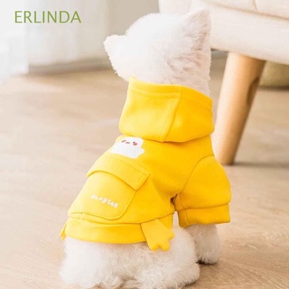 erlinda suave ropa para mascotas con sombrero abrigos de perro gato sudaderas con capucha lindo xs-2xl amarillo azul cómodo tela mascota trajes/multicolor