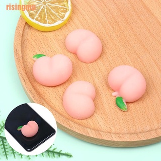 Risingmp (¥) 2 pzs Pinch descomprimir lindo melocotones tope de silicona suave descompresión juguete