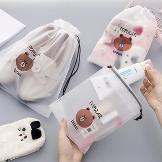 animal oso bolsa de cosméticos organizador de las mujeres bolsa de almacenamiento lindo bolsa de maquillaje transparente bolsa de aseo
