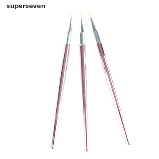 【supers】 3Pcs/Set Nail Art Fine Liner Painting Pen Brushes Drawing Flower Striping Design .