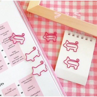 love* lindo cerdo metal clips de papel pin libro marcador memo clip oficina escuela papelería (6)