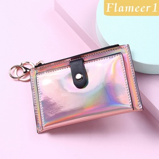[Flameer1] cartera de mujer Bifold con bolsillo para monedas, llavero, color morado (1)