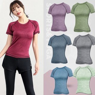 [Sportsangel]mujeres Yoga camiseta Fitness deportes ropa delgada malla ropa deportiva gimnasio Tops camiseta