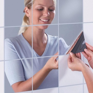 16pcs espejos autoadhesivo azulejos espejo pegatinas de pared para decoración del hogar