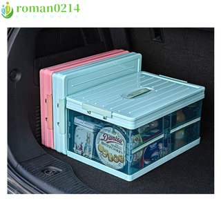 roman0214 Transparent Foldable Car Storage Box Trunk Storage Box Multifunctional Car Household Sundries Storage Box