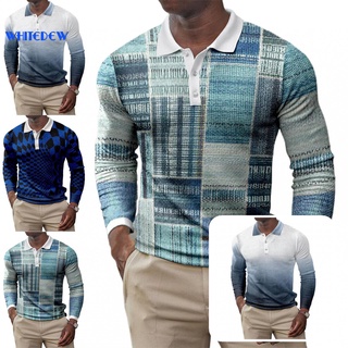 Camisa Polo Casual De otoño De secado rápido wd01 con botones degradado/color superior/no Irrita la piel Para Uso diario