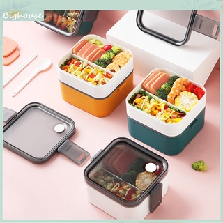 Big_Lunch Box Separate Type Microwave Heating Portable Student Bento Food Container Tableware for School