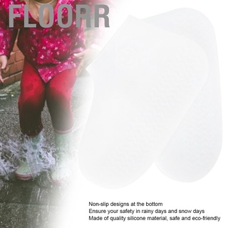 Floorr silicona impermeable zapatos cubierta al aire libre actividad reutilizable antideslizante Protector (blanco) (2)