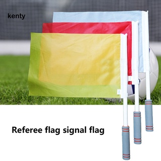 Kt_ bandera de árbitro de fútbol no fácil de deformar con mango de absorción de sudor bandera de árbitro llamativo para entrenamiento de fútbol