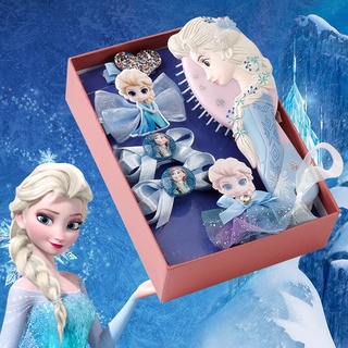 Niños niña de dibujos animados congelado accesorios de pelo conjunto de princesa Aisha peine Hairpinas conjunto para niños regalos de cumpleaños