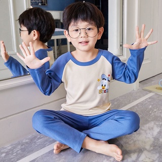 Children's Costumes Kawaii Long Sleeve Pyjamas Cartoon printed O-Neck Pyjama Breathable Child Cotton Pyjama