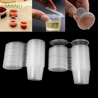 manu 30pcs reutilizable pigmento pintura caja de plástico paleta de alimentos recipientes desechables tapas bisagras pequeñas para llevar salsa taza (1)