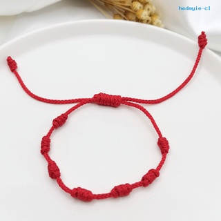 [hy] pulsera/pulsera ajustable de cuerda roja trenzada con cuentas hechas a mano unisex