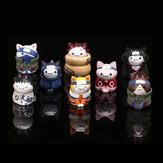Naruto Figuras 8 Pçs / Set Anime Decoração Brinquedos Boneca De Presente Do Gato Versão Q Haro Sakura Coleção