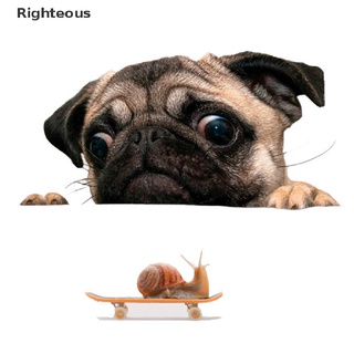 Righteous/divertido 3D Pug perros reloj caracol coche ventana calcomanía lindo mascota cachorro portátil pegatina productos populares