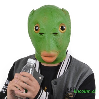linco halloween divertido cosplay disfraz máscara unisex adulto carnaval fiesta verde pescado cabeza máscara casco