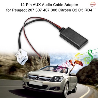 Adaptador de Cable de Audio auxiliar de 12 pines para Peugeot 207 307 407 308 Citroen C2 C3 RD4 BT estéreo inalámbrico Radio (6)