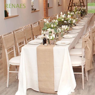 renaes vintage camino de mesa yute cubierta de mesa mantel restaurante navidad banquete arpillera lino imitado decoración del hogar
