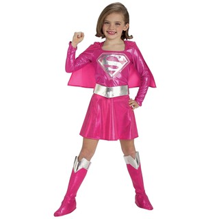 Supergirl rosa superhéroe disfraz vestido Super chica niños Cosplay ropa importación