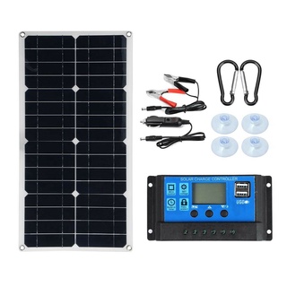 Kit De Panel Solar De 300 W Portátil De Energía RV Monocristalino Barco Flexible Batería 12V (2)