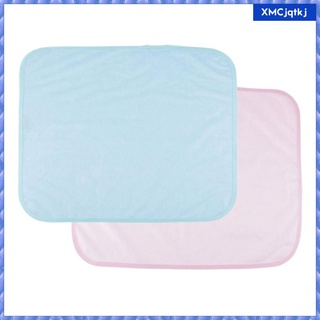 almohadillas impermeables reutilizables para cama de incontinencia, lavables, incontinencia, alta absorción, color rosa y azul claro (7)