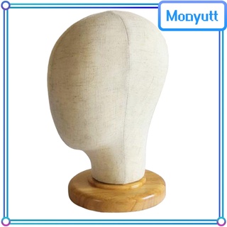 [moayutt] 21 pulgadas bloque De pantalla maniquí Afro Modelo maniquí con pantalla sombrero De madera De felpa peluca Para tienda De salón De belleza