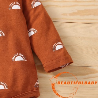 B: 3 piezas de trajes de sol recién nacidos, manga larga, pijama de cuello redondo, pantalones y gorra anudada (5)