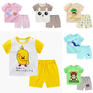 Niños niñas de manga corta conjunto de bebé camiseta lindo conjunto de verano de manga corta T-shirt cómodo transpirable conjunto de ropa de niños