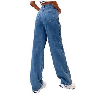 Beautyu mujer moda Casual cómoda cintura alta Color sólido amor Jeans (3)