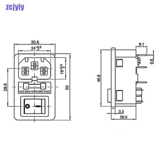 Enchufe De corriente Macho con Interruptor fusible 10a 250v 3 Pin Iec320 C14 Ad Mjhb (2)