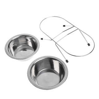 st pet double bowl alimentación gato perro cachorro alimentador de acero inoxidable alimentos agua suministros (7)