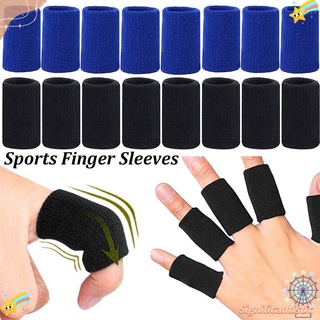 SIGNIFICANTISTIC 5/10Pcs Useful Sports Finger Sleeves Basketball Accessories Arthritis Support Finger Protection New Stretchy Sports Safety Thumb Protector Finger Guard/Multicolor