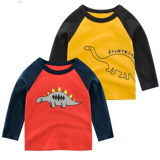 Dinosaurio impreso 3D de manga larga Tops Tee bebé niños ropa de moda de dibujos animados camisetas niñas niños algodón disfraz T-shirt (1)