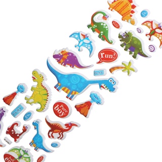 【ALG】 5 Sheets Cute Dinosaur Bubble PVC Stickers Cartoon Kids Classic Toys Stickers 【Adorelovegood】 (8)
