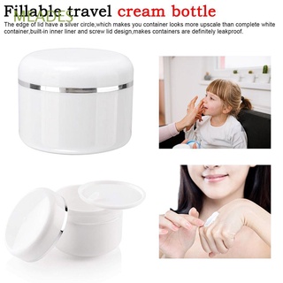 MEADES Portable Cosmetic Container Travel Cosmetic Jar Refillable Bottles Round Bottle Cosmetic Face Cream Lotion Sample Bottle Storage Box Empty Bottles