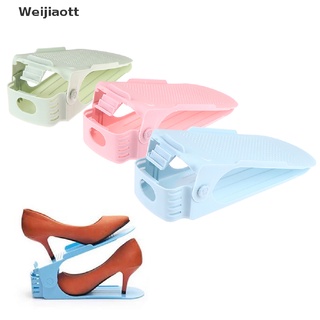 [Wei] 2 piezas de doble capa zapatero soporte ajustable de almacenamiento de polvo hogar zapato organizador