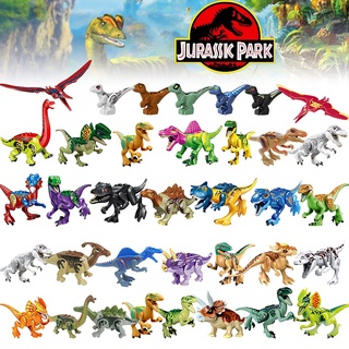 Figuras de acción lego dinosaurio Animal Jurassic World Movie Minifigures juguetes para niños