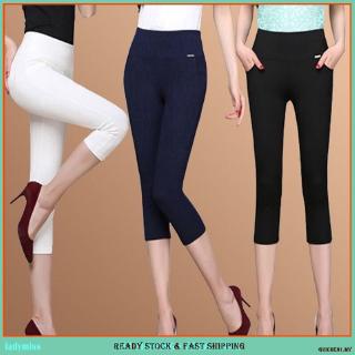 Más el tamaño M-4XL mujeres pantalones Sukan Vintage negro corte recto cintura alta Perempuan pantalones largos kasut Slack Hitam Zumba Wanita ropa GC60
