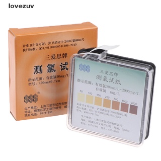 Lovezuv 4m Chlorine Test Paper Strips Range 50-2000mg/l ppm w/Color Chart Cleaning Water CL