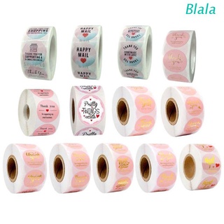 Blala 500 unids/rollo rosa DIY hecho a mano pegatinas de agradecimiento paquete de boda sello etiquetas