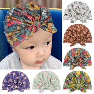 AVERETTE Lovely Bowknot Baby Hat Cap Soft Beanie Turban Hat Floral Infant Cap 6 Colors Cute Little Flower Baby Hair Accessories Baby Headwear Newborn Baby Elastic Baby Beanie