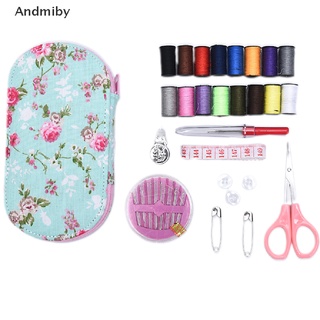 [Andmiby] Portable Travel Sewing Kits Box Multicolor Needle Thread Pin Scissors Sewing set QMT