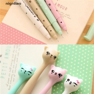 liao 5pcs lindo gato aleatorio kawaii divertidos bolígrafos de tinta de gel negro rodillo bolígrafo nuevo conjunto.