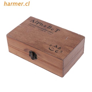 har3 70pcs vintage diy número y alfabeto letra madera sellos de goma conjunto con caja de madera