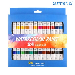 TAR2 12ml 24 Colors Professional Paint Tubes Drawing Painting Watercolor Pigment Set Artist Art Supplies