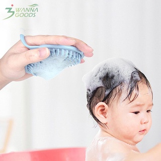 cepillo de silicona suave para bebé, baño, cuerpo, lavado de cabello, masaje, peine de champú