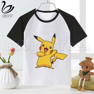 chico camisas pokemon go pikachu charizard pokeball de dibujos animados de la moda divertida impresión t-shirt niños verano o-cuello tops niños camiseta