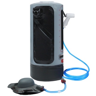 rg 12l portátil calefacción solar camping bolsa de ducha con presión bomba de pie y cabezal de ducha para senderismo viaje bolsa de baño