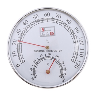 Un termómetro de Sauna caja de metal vapor Sauna termómetro higrómetro baño y Sauna interior al aire libre usado